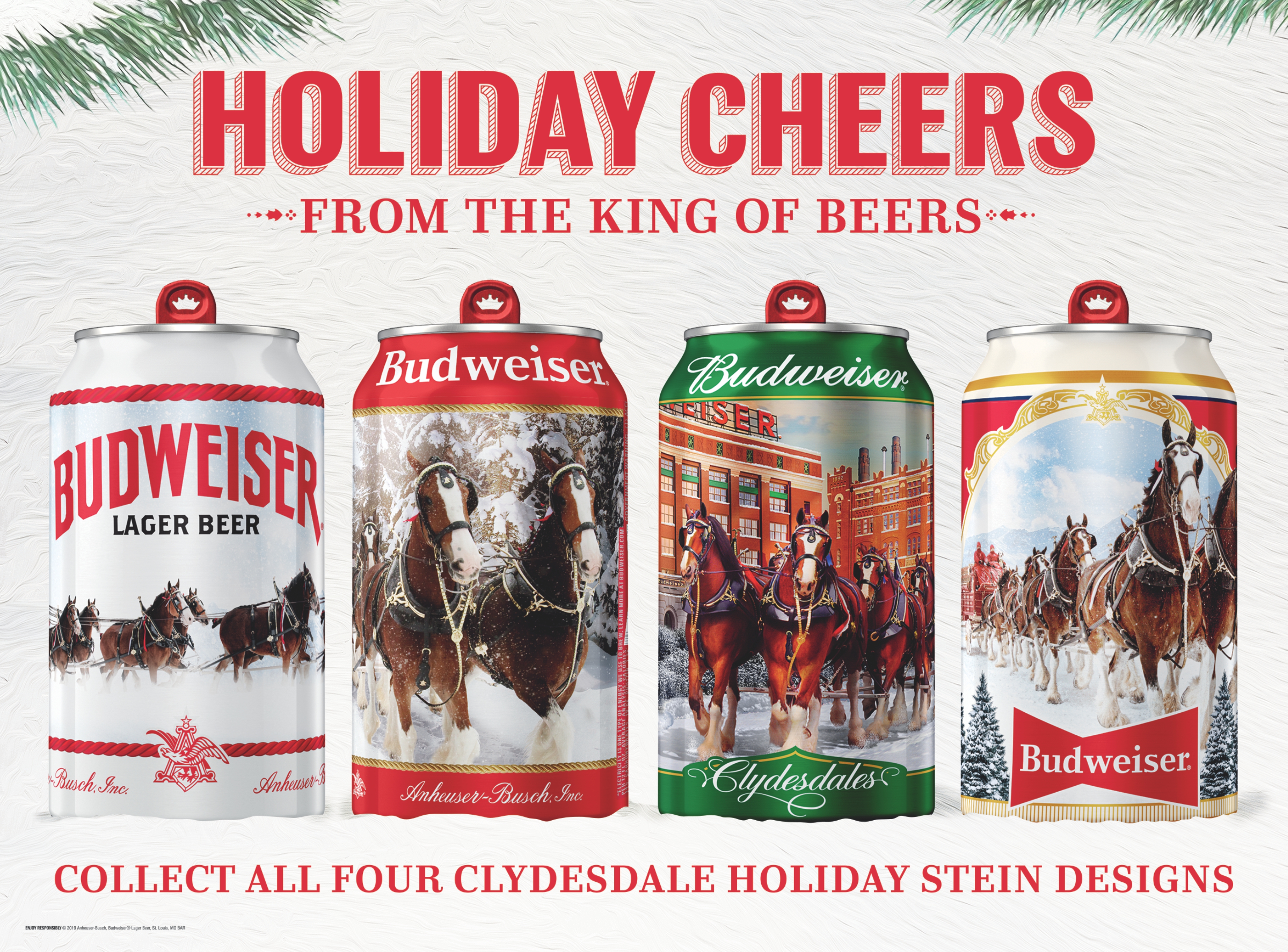 Available for a Limited Time: Budweiser Holiday Stein Designs National Dist...